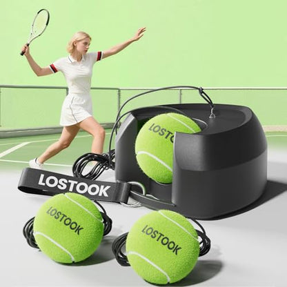 No-Fill Tennis Trainer, Solo Play Set for Backyard, Family Fun Skill Builder Kids Adults Beginners