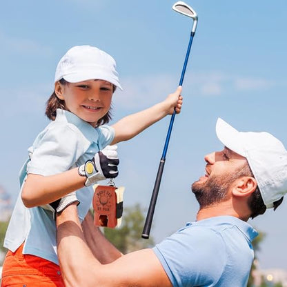 Naozinebi Father‘ s Day Gifts Golf Bag Tee Holder with 5 Tees Set Best Dad by Par 3-1/4 inch Wooden Golf Tees Bulk for Funny Dad Grandpa Uncle Birthday Present from Daughter Son