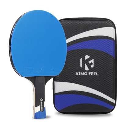 Professional Ping Pong Paddles-Lightweight Carbon Fiber Table Tennis Rackets with 7-Ply Blade, 2.0mm Premium Sponge, ITTF Approved Rubber - for Tournament-Level Performance Table Tennis Paddles - style: Blue(1-Pack)