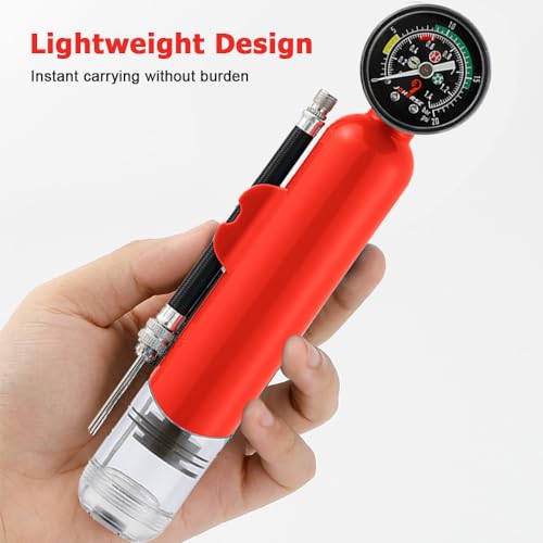 Portable Air Pump, Waterproof Handheld Air Pump with Pressure Gauge for Basketballs Soccer Balls and More