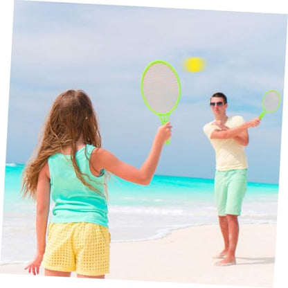 Kisangel Tennis with Balls Durable Outdoor Sports Racket for Boys and Safe Plastic Mini Tennis Racket for Parent Play and Skill Development Green