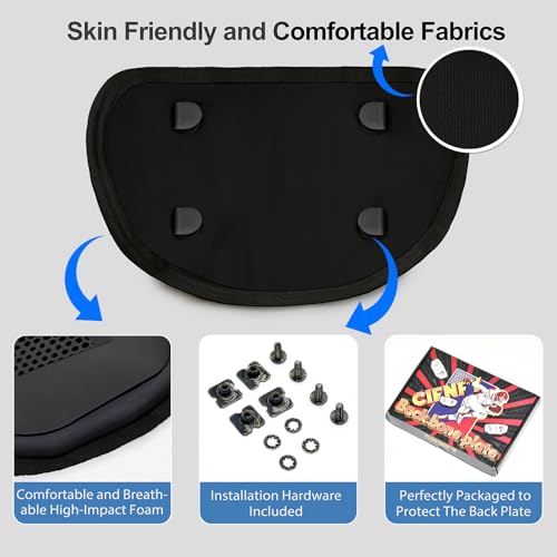 Football Back Plate, Lower Backplate with Hard Shell, High Impact Padding and Durable Adjustable Straps for Youth and Adults - color: Black, size: Adult