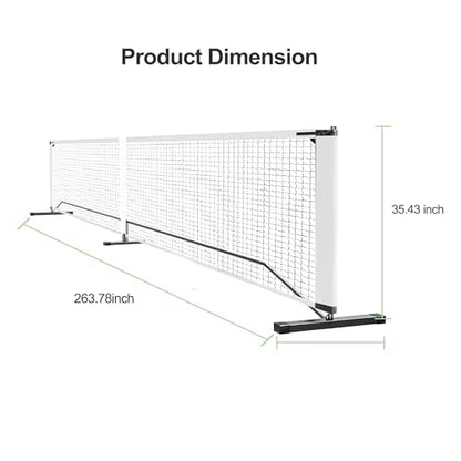 Pickleball Net for Driveway, 22FT Portable Regulation Pickleball Net System with Metal Frame, 4 Paddles, Carry Bag, Weather Resistant & Easy Setup for Backyard, Park, Beach