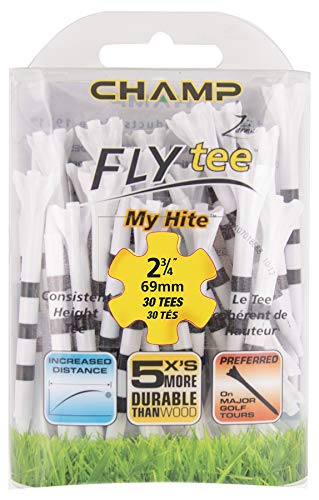 Champ Zarma FLYtee My Hite 2-3/4" 30 count - color: White/Black Stripes