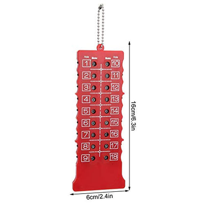 2 Pack Golf Score Counter for 18 Holes, Portable Golf Score Keeper with Clip Easy One Hand Use, Training & Competition Accessory, Black & Red