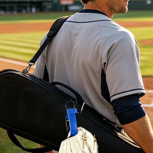 Baseball Glove & Gear Hanger Clip, Adjustable Baseball Glove Loop Holder Bag Attachment Accessories Parts Strap D-Ring Hooks for Fence Players & Drying Sports Equipment - color: blue