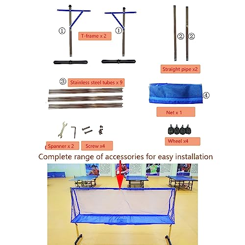 Rolling Table Tennis Ball Catch Net, Ping Pong Practice Nets Accessories for Indoor Outdoor, Training Tool for Multi Ball Drills, Easy Set Up