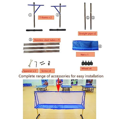 Rolling Table Tennis Ball Catch Net, Ping Pong Practice Nets Accessories for Indoor Outdoor, Training Tool for Multi Ball Drills, Easy Set Up