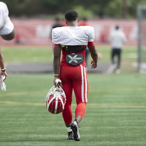 XTECH Vented 5-Sided Football Backplate - Universal Adjustable Back Plates for Adult Mens and High School Players for Football Shoulder Pads - Protective Gear and Accessories - size: Small, style: Standard / Skill