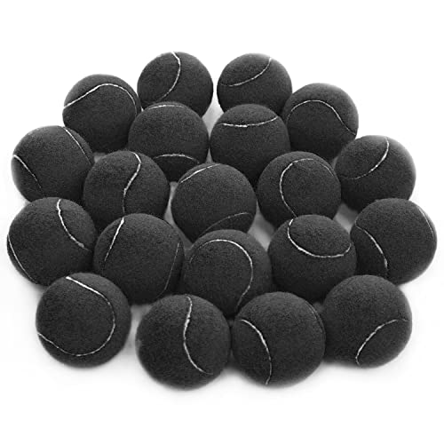 URBEST Advanced Tennis Ball 20 Packs, Training Tennis Balls Practice Balls for Novice Player, Pet Dog Playing Balls with Mesh Carry Bag for Beginner Training Ball - color: Black