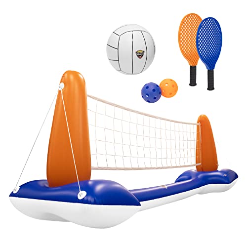 Maccabi 2 in 1 Pickleball and Volleyball Inflatable Pool Net – Pro Grade Pool Sports Net – Pickleball & Volleyball Set Included