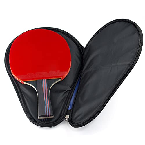 Table Tennis Racket Case Cover Paddle Carry Bag with Ball Storage Pocket Paddle Bat Cover Carry Bag - color: black