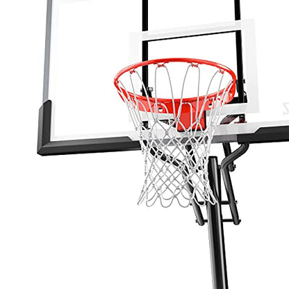 Spalding Ultimate Hybrid Portable Basketball Hoop | Adjustable Height from 7.5' to 10' in Infinite Increments | Arena Slam Breakaway Rim - color: 60" - Acrylic Backboard - Black