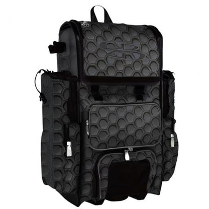 Boombah Rolling Superpack 2.0 3DHC Baseball/Softball Gear Bag - 23-1/2" x 13-1/2" x 9-1/2" - Multiple Colors - Telescopic Handle and Holds 4 Bats - Wheeled Version - color: Black