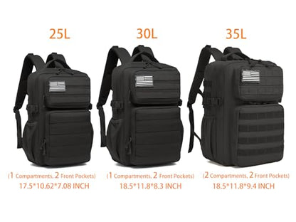 Wotony Military Tactical Backpack for Men Waterproof Daypack 3 Day Assault Pack Molle Bag with Water Bottle Holder - color: Cp, size: 30L