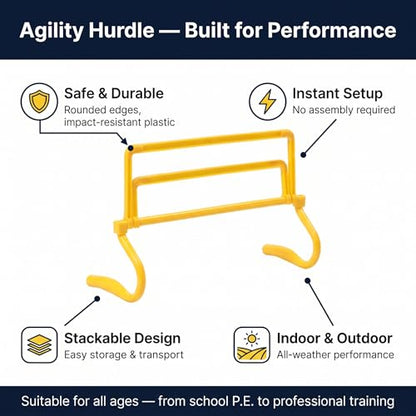 Japard 6 Pcs Agility Hurdles Speed Training Equipment, 4 Height Adjustable Setting, Soccer Training Equipment for Youth Adults
