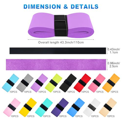 150 Pieces Tennis Badminton Racket Overgrips Bulk Tennis Racket Grip Tape for Anti-Slip and Absorbent Grip(15 Color)