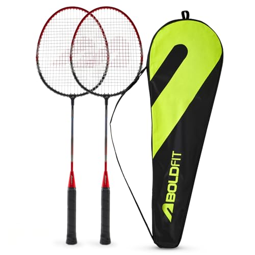 Boldfit Badminton Rackets Aluminium Badminton Racket with Full Cover Bag Standard Shuttle Bat Match Shuttle Bats Lightweight Badminton Shuttle Bat - Blue - style: Aeroflex 2