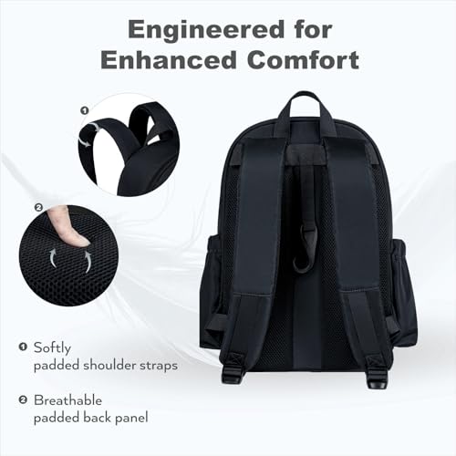KAVIGOR Pickleball Bag, Quilted Pickleball Backpack with Shoe Compartment & Waterproof Pocket, Pickle Ball Paddle Bag Fits 2 to 4 Paddles for Women and Men - color: Black