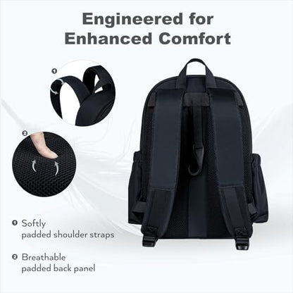 KAVIGOR Pickleball Bag, Quilted Pickleball Backpack with Shoe Compartment & Waterproof Pocket, Pickle Ball Paddle Bag Fits 2 to 4 Paddles for Women and Men - color: Black
