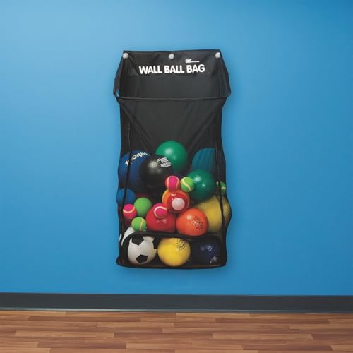 S&S Worldwide Cart and Wall Ball Bag. Large (36"L x 19-1/2" x 9") Mesh Bag with 2 Metal Grommets to Hang. Easy Access Through Open Top or Zippered Bottom. Perfect for Garage, PE Closet or Anywhere!