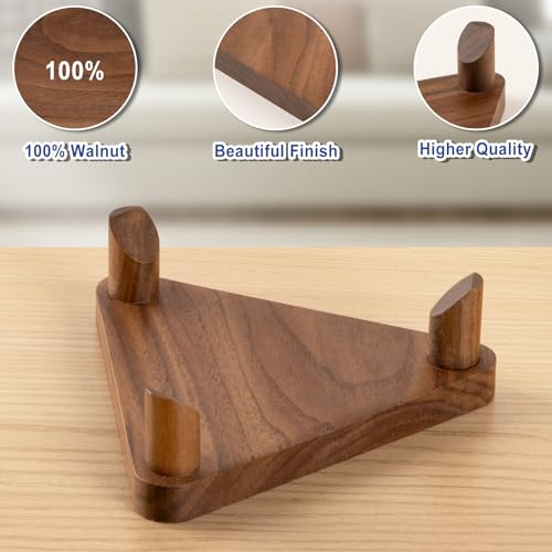 PUERSI Ball Holder Wall Mount Ball Stand Display Storage for Basketball Football Soccer Volleyball - color: Walnut-3 Pack