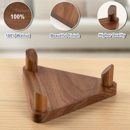 PUERSI Ball Holder Wall Mount Ball Stand Display Storage for Basketball Football Soccer Volleyball - color: Walnut-3 Pack