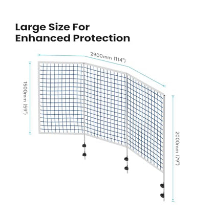 ECOPOOLTECH Pool Basketball Hoop Backstop Net – 59 x 110 Inches, 3 Section Protection Net for Round Above Ground Frame Pool only. - color: Off‑white