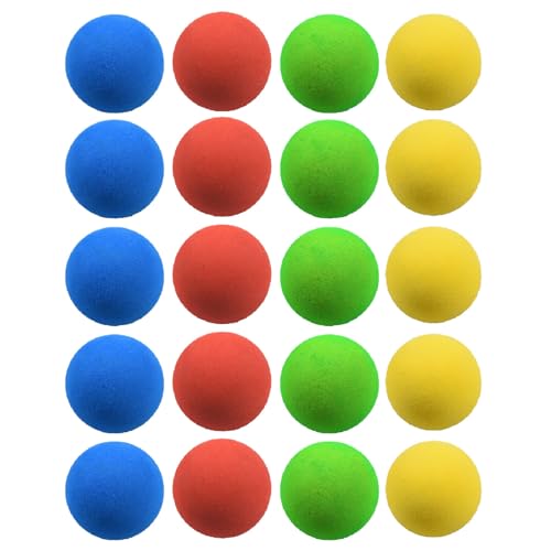 Vxuxlje Indoor Golf Training Balls: 20pcs 42mm Solid Soft EVA Colored Foam Sponge Balls