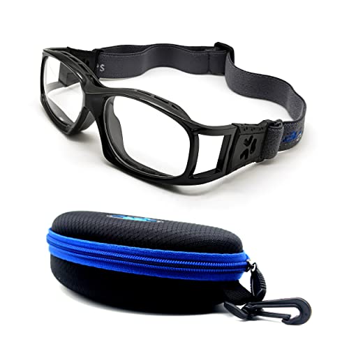 BLUE CUT Safety Outdoor Sports Goggles Unisex Anti Fog Ideal For Basketball Racquetball - color: Black