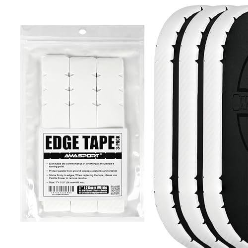 PICKLETECH Pickleball Paddle Protection Tape - 3K PU Interwoven Texture - Paddle Head Edge Guard - Racket Edge Protection Tape -Fit Perfectly Curved Edge -No Wrinkling - color: 3K White, size: Width 26mm