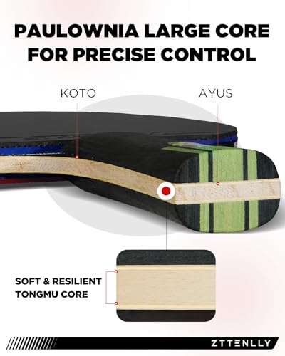 Ping Pong Paddle with Carbon Technology | Performance-Series,7-ply Finest Blade, Expert Speed/Edge/Balance, Thicker Protector Case | Table Tennis Racket for Professional - color: 2-Pack, style: Control