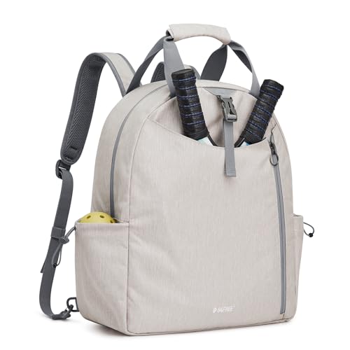 G4Free Tennis Backpack, Pickleball Bag Tote, Large Pickleball Bags for Women and Men, Casual Sports Gym Tennis Bag - color: Ivory