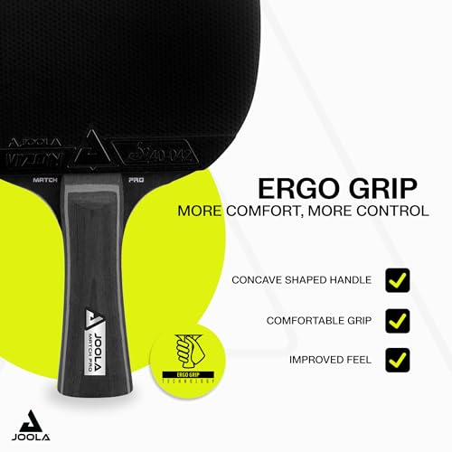 JOOLA Duo Pro Ping Pong Paddles Set of 2 - Professional Table Tennis Paddles, Three Advanced 3 Star Tournament Ping Pong Balls and Carrying Case - Advanced Table Tennis Rackets - color: Black