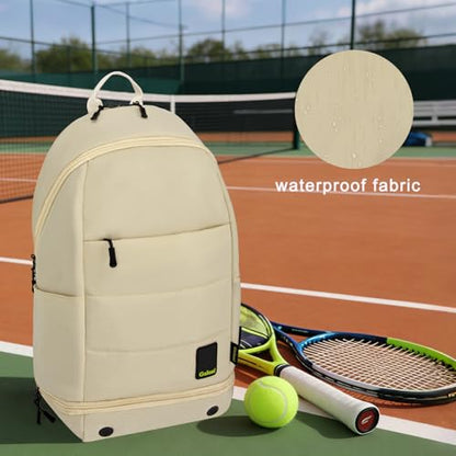 Goloni Tennis Backpack - Professional Tennis Bag for Men & Women - color: Beige
