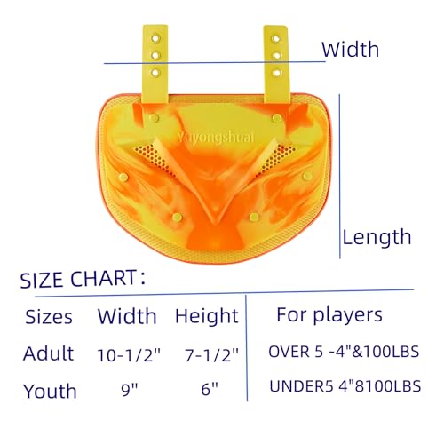 2Pcs Football Back Plate, Football Low Back Pad, Professional Rear Protector Lower Back Pads Large and Small