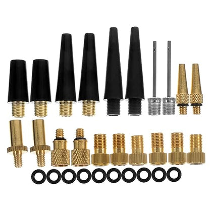Garneck 30pcs Air Nozzle and Needle Set for Bike Pump Valve Adaptor Ball Pump Gauge Inflator
