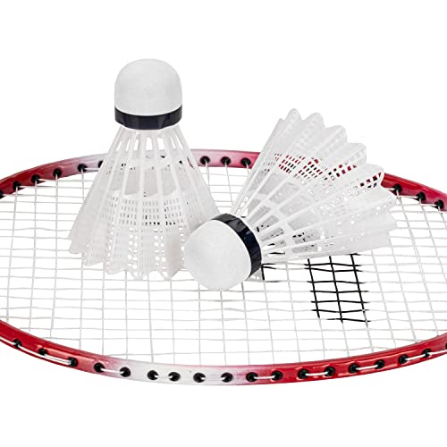 Franklin Sports Badminton Racket + Birdie Set - Replacement Badminton Equipment for Kids + Adults - 2 Player - 4 Player Badminton Racket Sets - color: Red and Blue, style: 2 Player