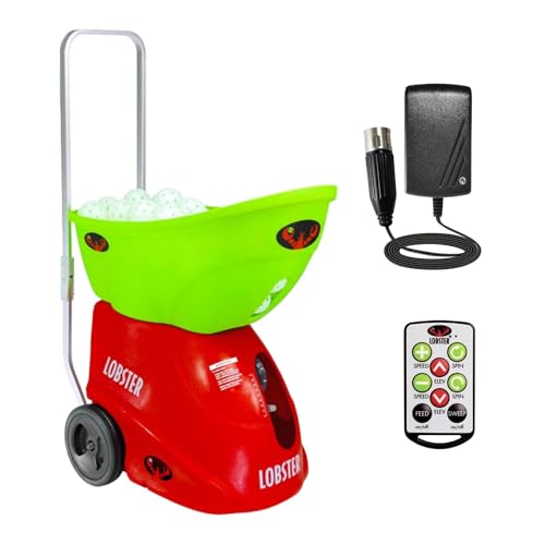 Lobster Sports Pickleball Machine – Full-Featured – Adjustable Topspin, Backspin, & Lobs, Random Oscillation, Ball Speed (20-60MPH), Lightweight & Portable, Holds 125 Balls, with Multi-Function Remote - style: The Pickle Two