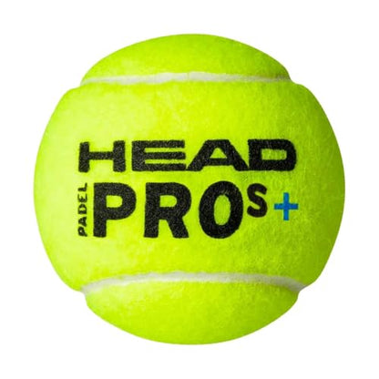 HEAD Padel Pro S+ Padel Balls - 3 Ball Can, Tournament Balls for Fast Play, Enhanced Rebound & Durability