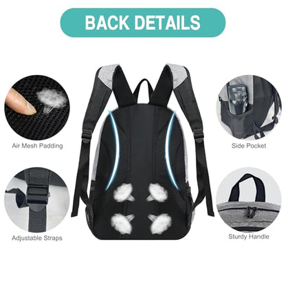 WOLT Soccer Backpack Soccer Bag with Ball Holder & Shoes Compartment, Sport Equipment Bags For Football, Basketball, Volleyball, Gym - color: Grey