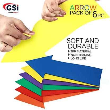 GSi Spot Markers – Non-Slip Non-Toxic Poly Spots – Floor Markers for PE, Sports & Classroom Activities - size: 4.⁠ ⁠Arrow
