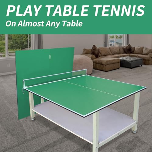 7/8/9ft Mid-Size Ping Pong Conversion Top with Net Set for Billiard and Pool Tables - Regulation Top Converts Billiards into Ping Pong Table Blue/Green/Black - color: Green, size: 8 FT