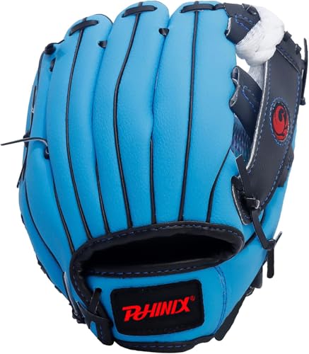 PHINIX Baseball Glove Tee Ball Mitts with Soft Ball for Kids Play & Training 8.5"-10" - color: Blue, size: 10"Right Hand Throw