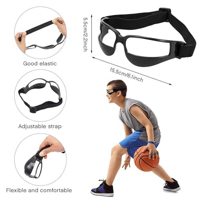 Dribbling Goggles Basketball 4PCS Comfortable Training Glasses - Lightweight PC Frame Enhance Ball Control Vision - color: Gray
