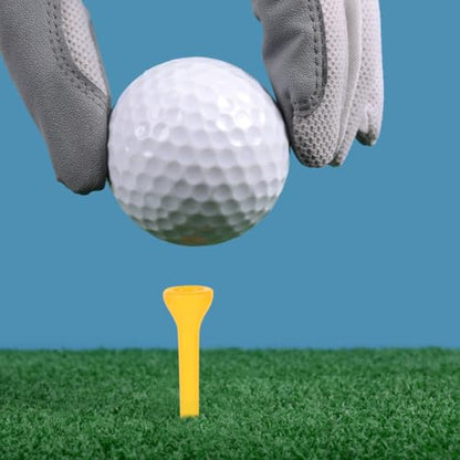 NOLITOY 100 Pcs Short Plastic Golf Tees (1.38 Inch/35mm) - Mini Golf Tees for Driving Range Mats, Simulators & Iron Practice - Low Resistance & Consistent Height (Mixed Colors)