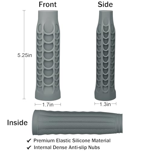 Silicone Pickleball Paddle Grip Cover | Non-Slip Shock Absorbing Handle Sleeve | Anti-Twist Internal Texture with Easy-Install Strips for Enhanced Control & Sweat Resistance - color: Grey