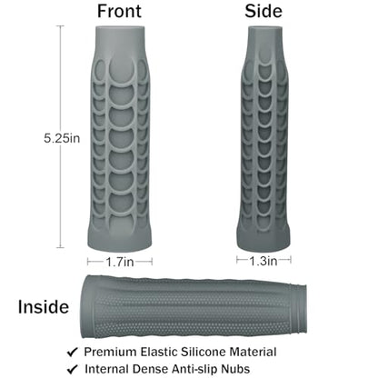 Silicone Pickleball Paddle Grip Cover | Non-Slip Shock Absorbing Handle Sleeve | Anti-Twist Internal Texture with Easy-Install Strips for Enhanced Control & Sweat Resistance - color: Grey