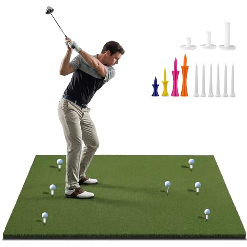 Pro Golf Hitting Mat 4'X5' | 2" Thick Heavy Duty Nylon & Premium NBR Foam | Durable & Withstand 500,000 Shots | Accept Real Tee | Superb Cushioning | No Residual | Indoor/Outdoor/Simulater