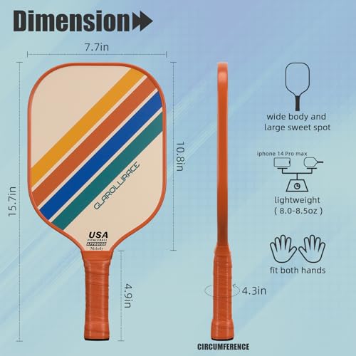 Pickleball Paddles Set of 2 | 4 Pickleball Rackets, USAPA Approved Pickleball Set, Fiberglass | Carbon Fiber Surface & 13 mm PP Honeycomb Core,4 Indoor & Outdoor Pickle Balls